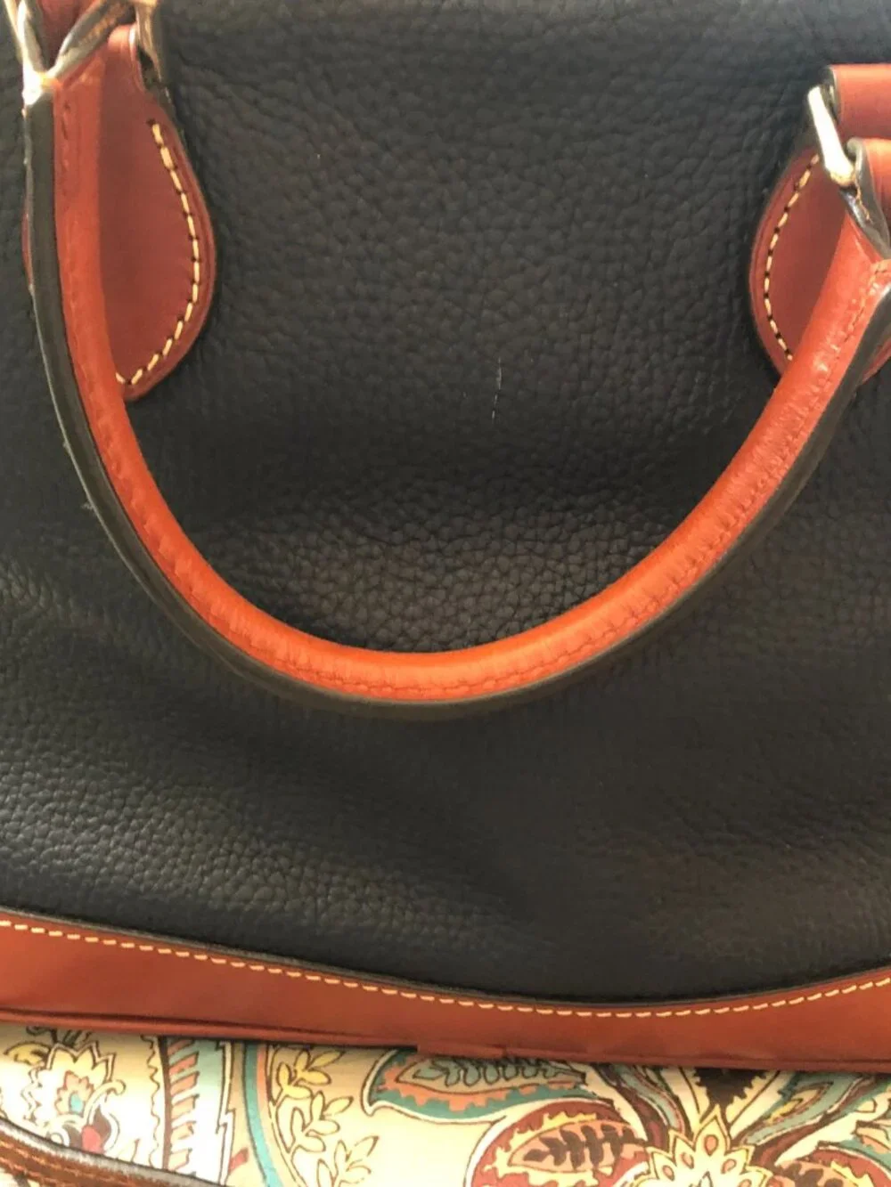Dooney & Bourke satchel handbag, navy, gently used
